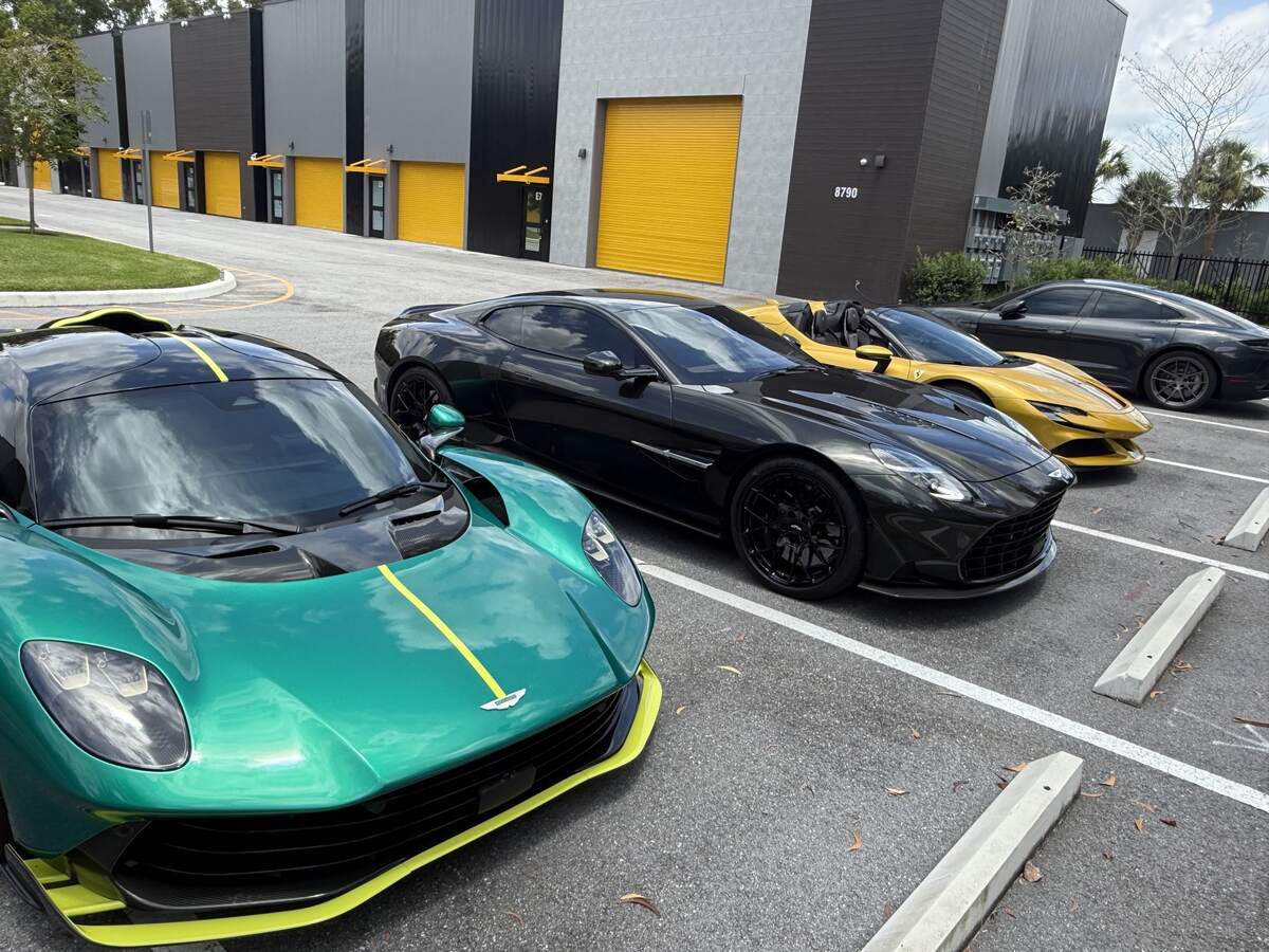 Lineup outside the garage