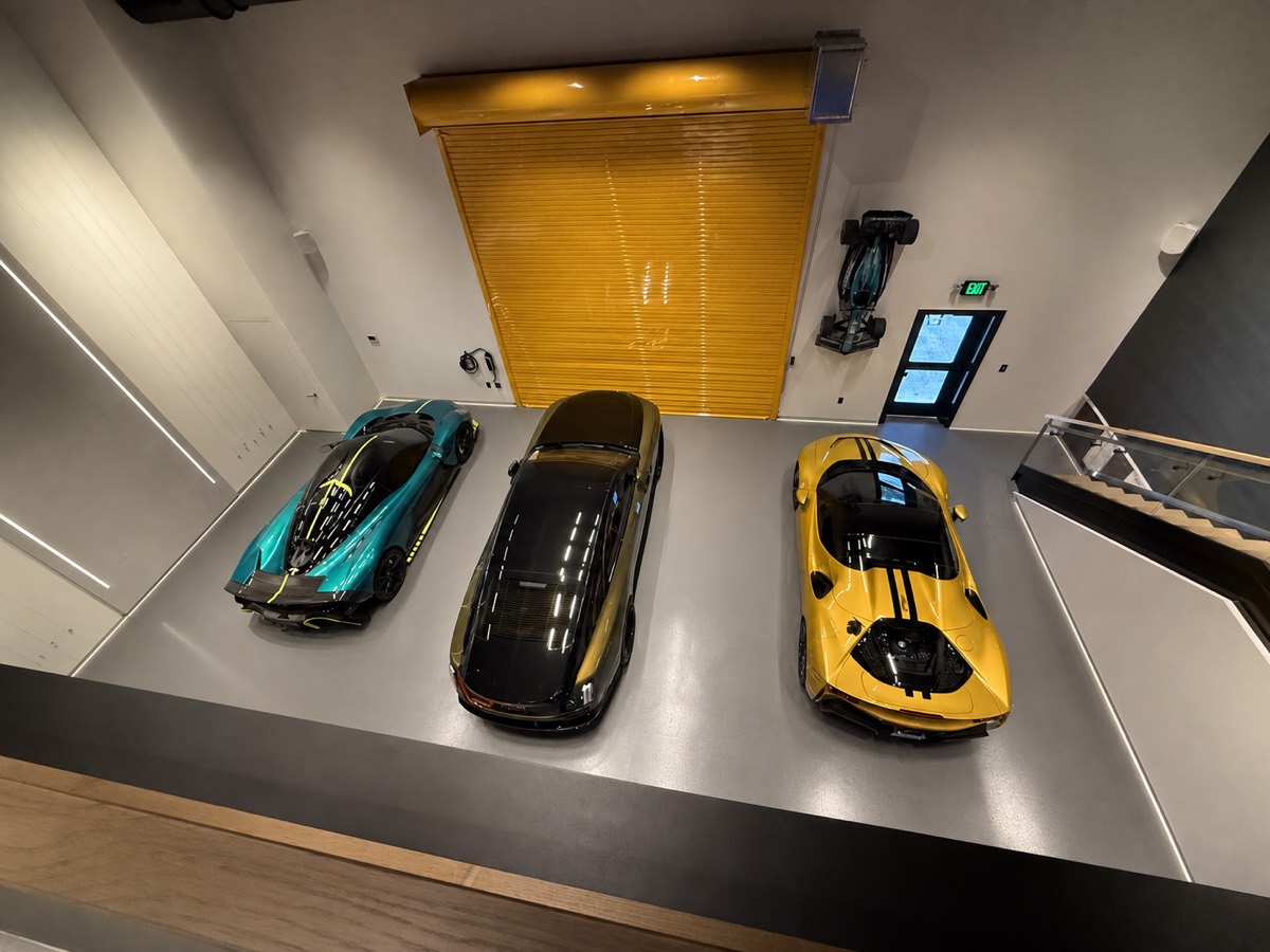 Overhead view of the garage