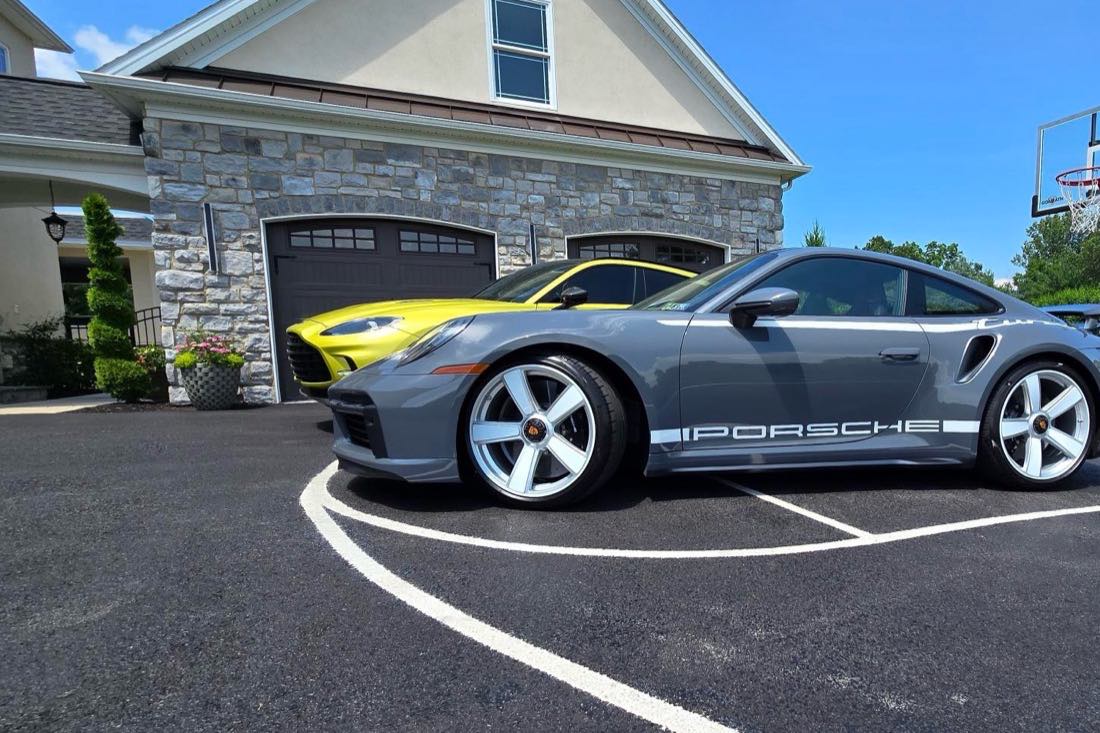 Porsche 911 Turbo S in the driveway